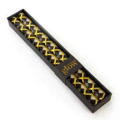 Discount MacKenzie-Childs Argyle Dinner Candles - Black & Gold - Set Of 2