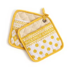 Best MacKenzie-Childs Argyle Potholders - Yellow - Set Of 2