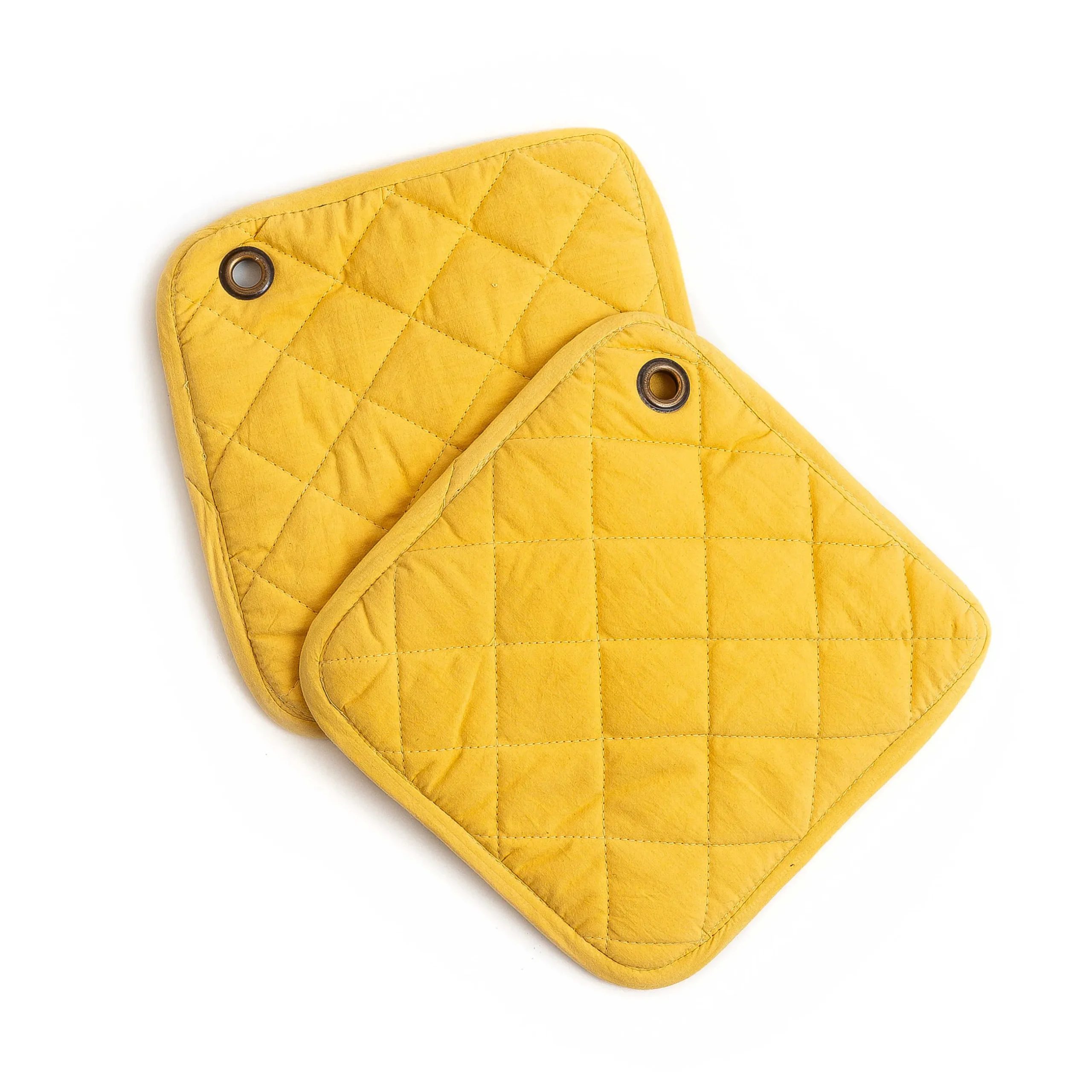 Best MacKenzie-Childs Argyle Potholders - Yellow - Set Of 2