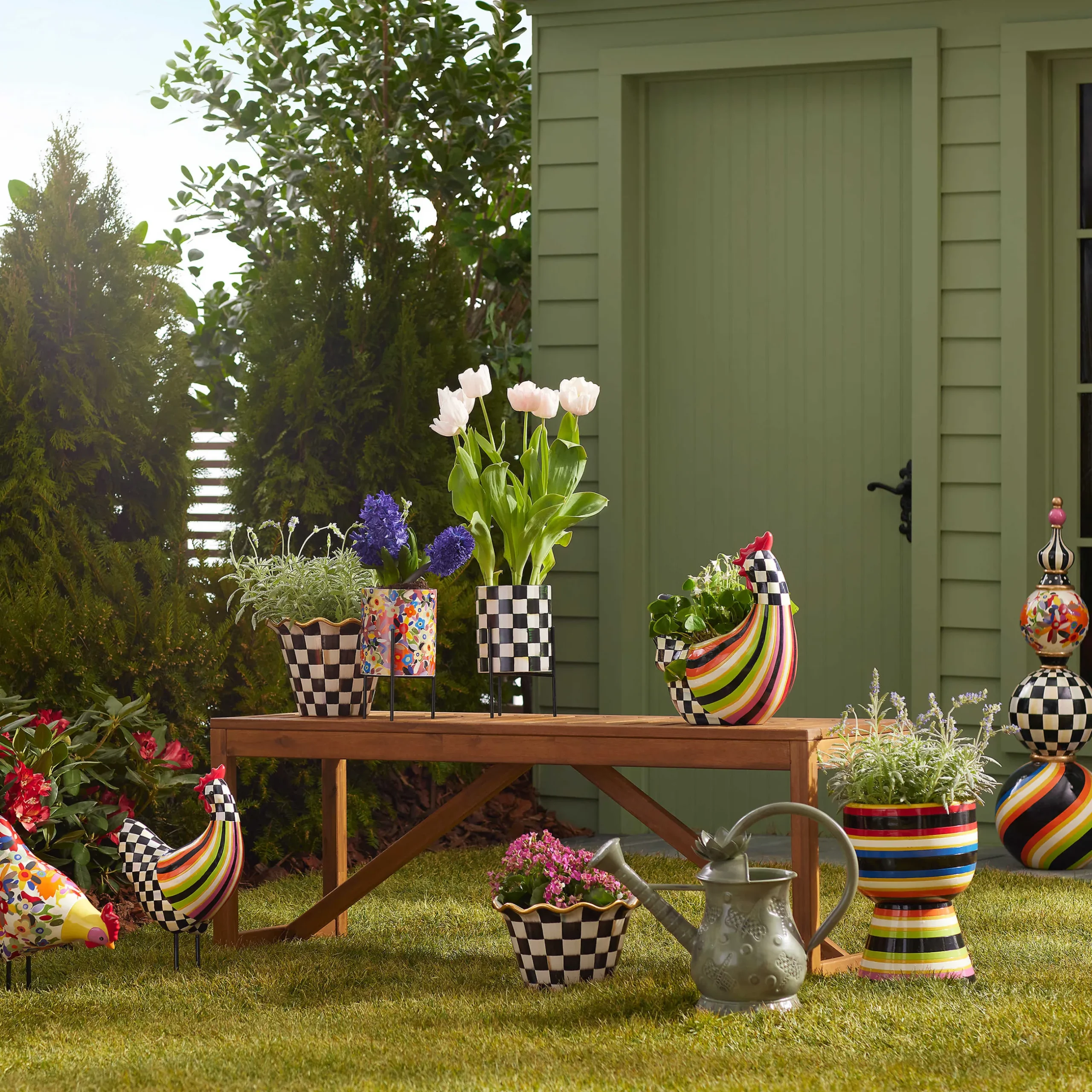 Online MacKenzie-Childs Avant Garden Chicken - Stripe