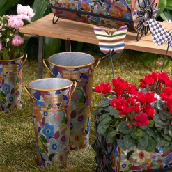 Best MacKenzie-Childs Avant Garden Flower Buckets - Set Of 3