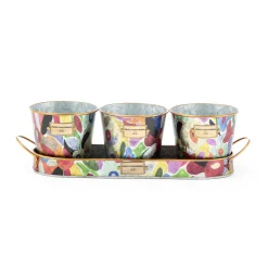 Clearance MacKenzie-Childs Avant Garden Herb Pots - Set Of 3