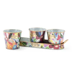 Clearance MacKenzie-Childs Avant Garden Herb Pots - Set Of 3