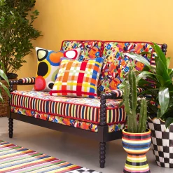 Discount MacKenzie-Childs Avant Garden Plaid Outdoor Pillow