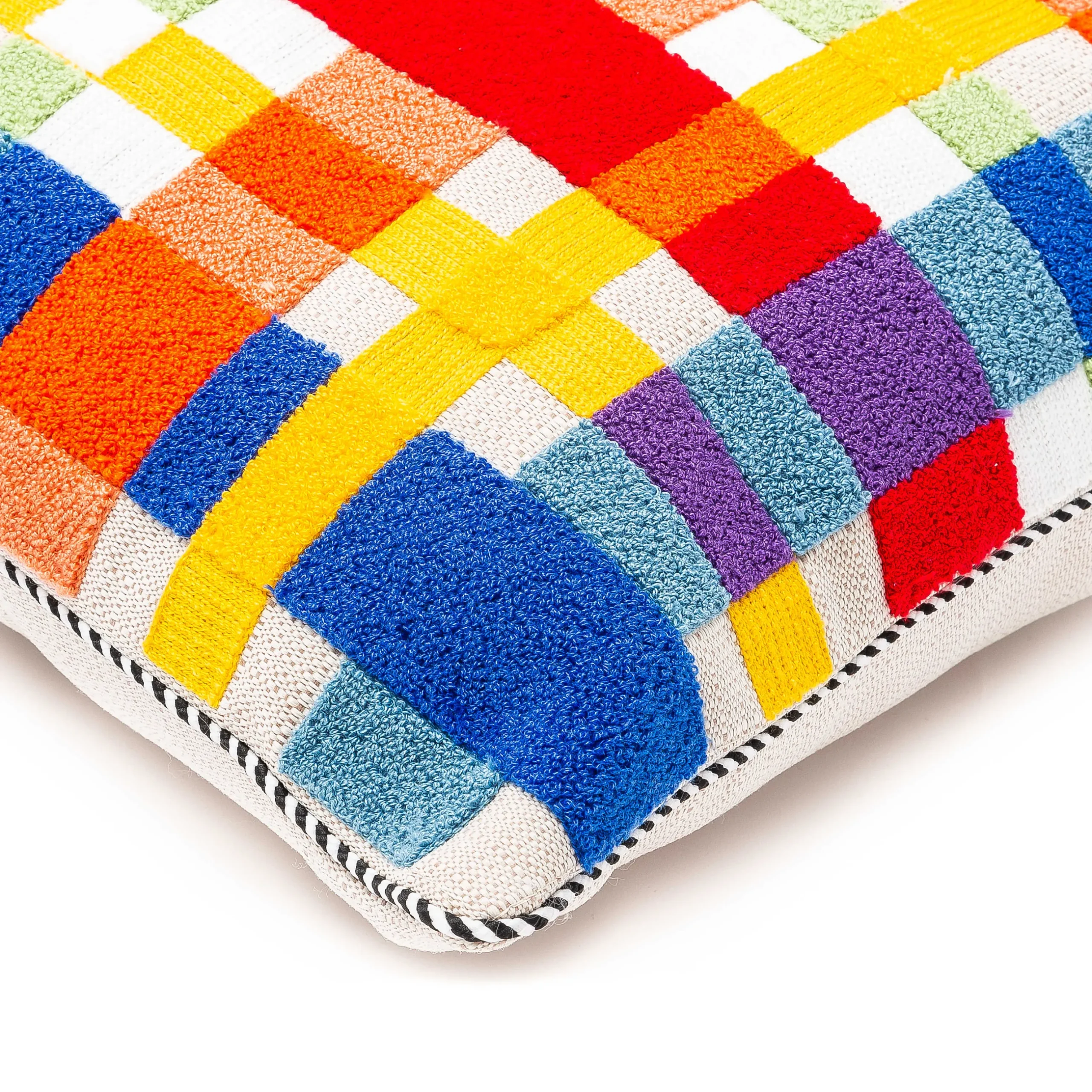 Discount MacKenzie-Childs Avant Garden Plaid Outdoor Pillow