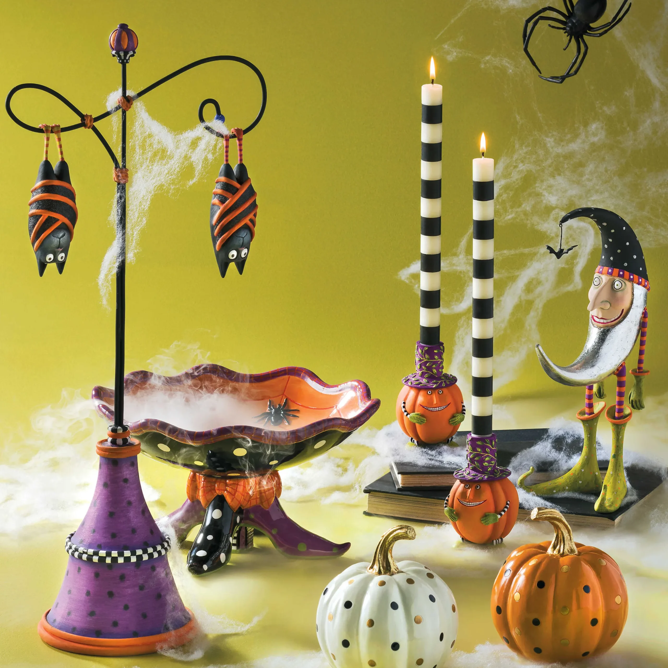 Outlet MacKenzie-Childs Bands Dinner Candles - Black - Set Of 2