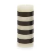 Online MacKenzie-Childs Bands Pillar Candle - 6" - Black & Ivory