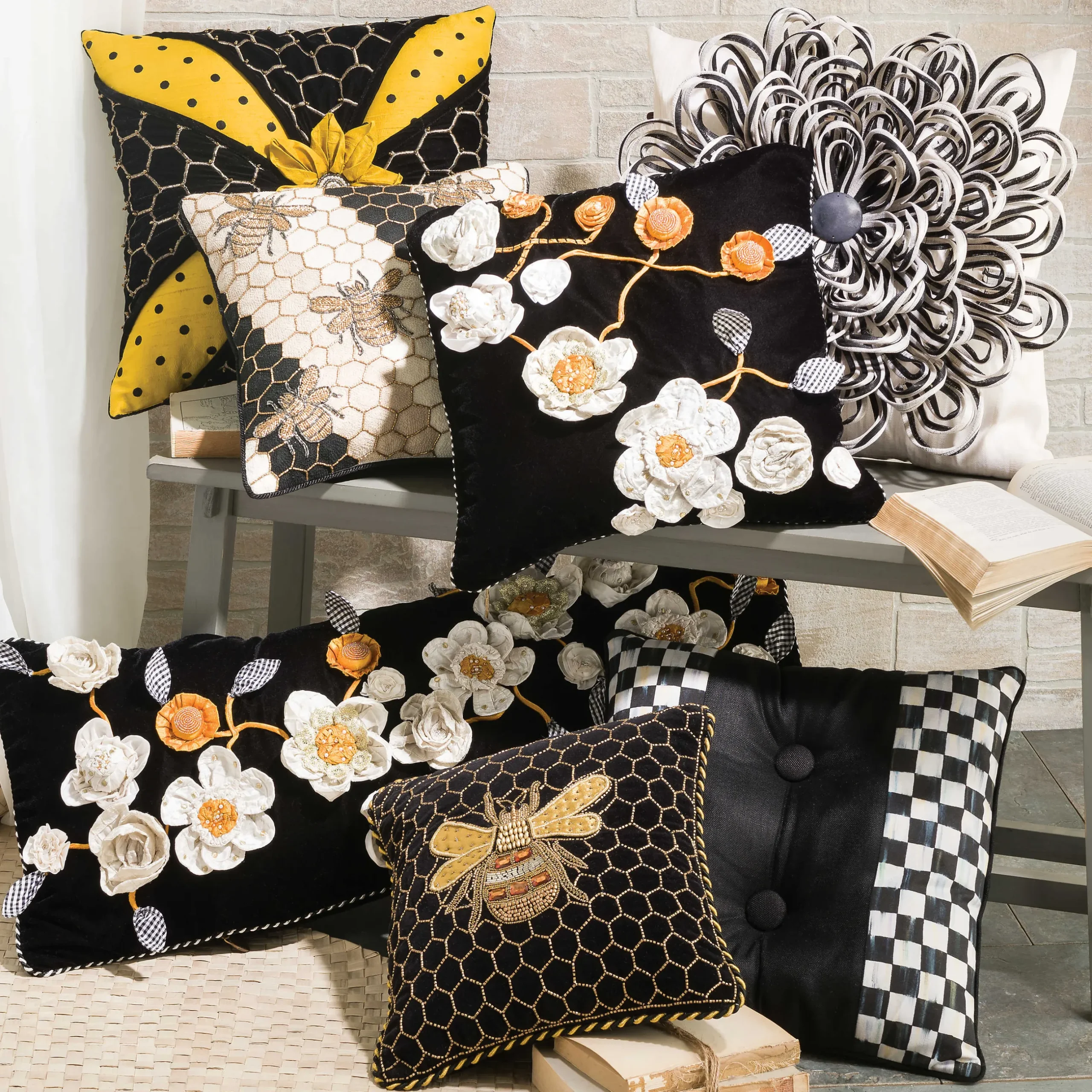 Clearance MacKenzie-Childs Beekeeper Pillow