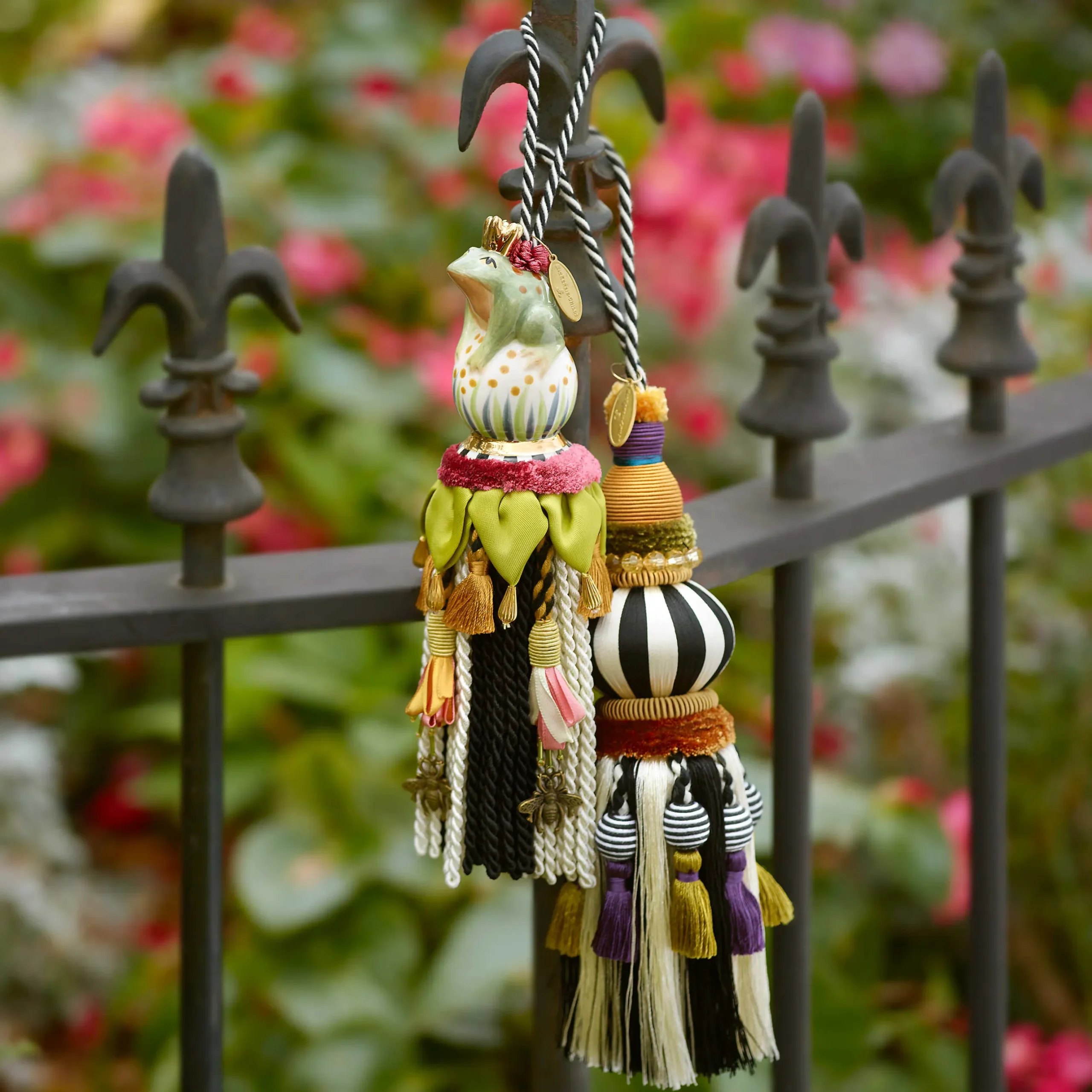 Hot MacKenzie-Childs Bibelot Tassel - Black & White