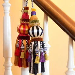 Hot MacKenzie-Childs Bibelot Tassel - Black & White