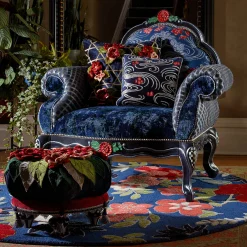 Online MacKenzie-Childs Bluetopia Kitano Footstool