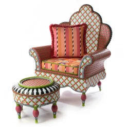 Discount MacKenzie-Childs Breezy Poppy Outdoor Ottoman