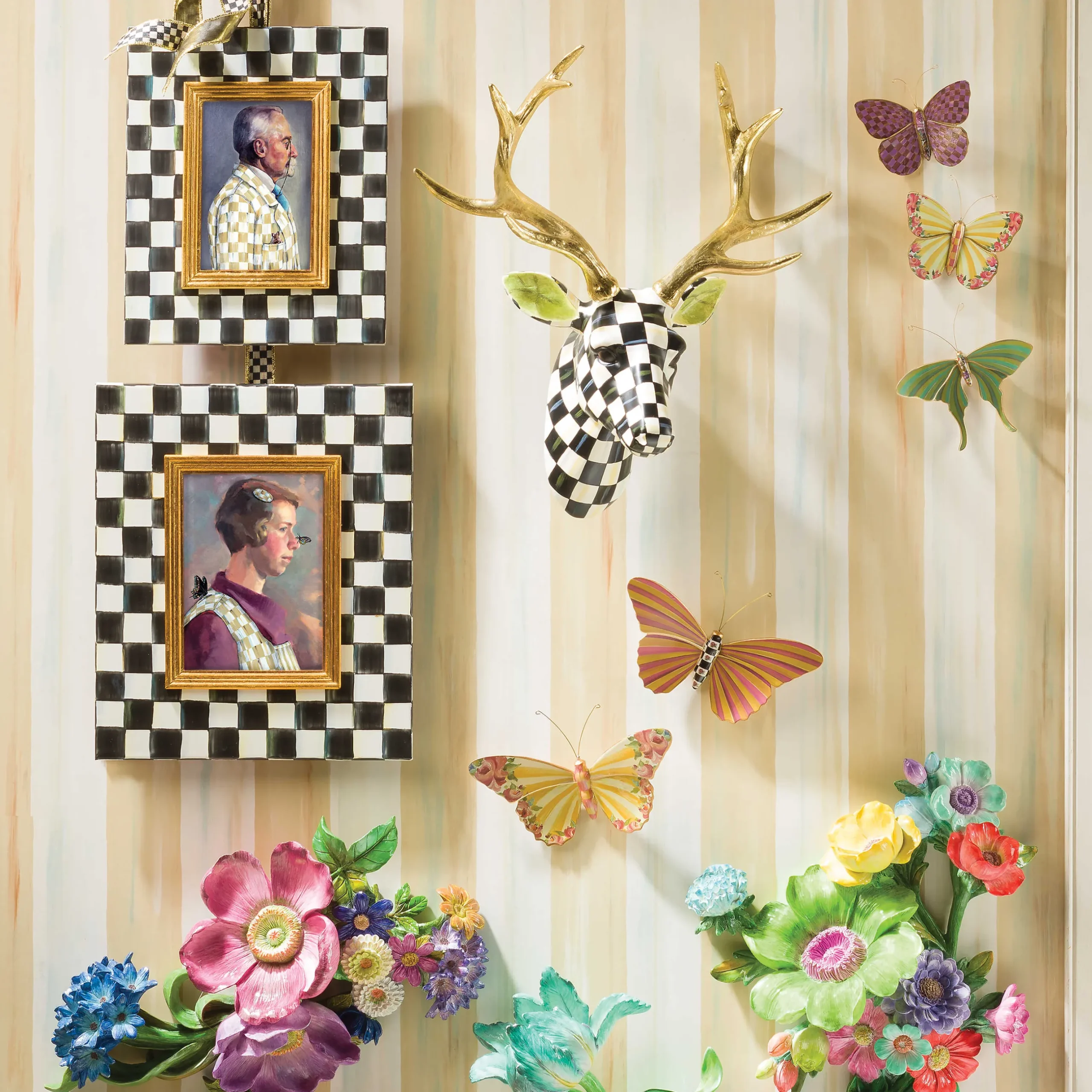 Clearance MacKenzie-Childs Butterfly Trio Wall Decor - Field