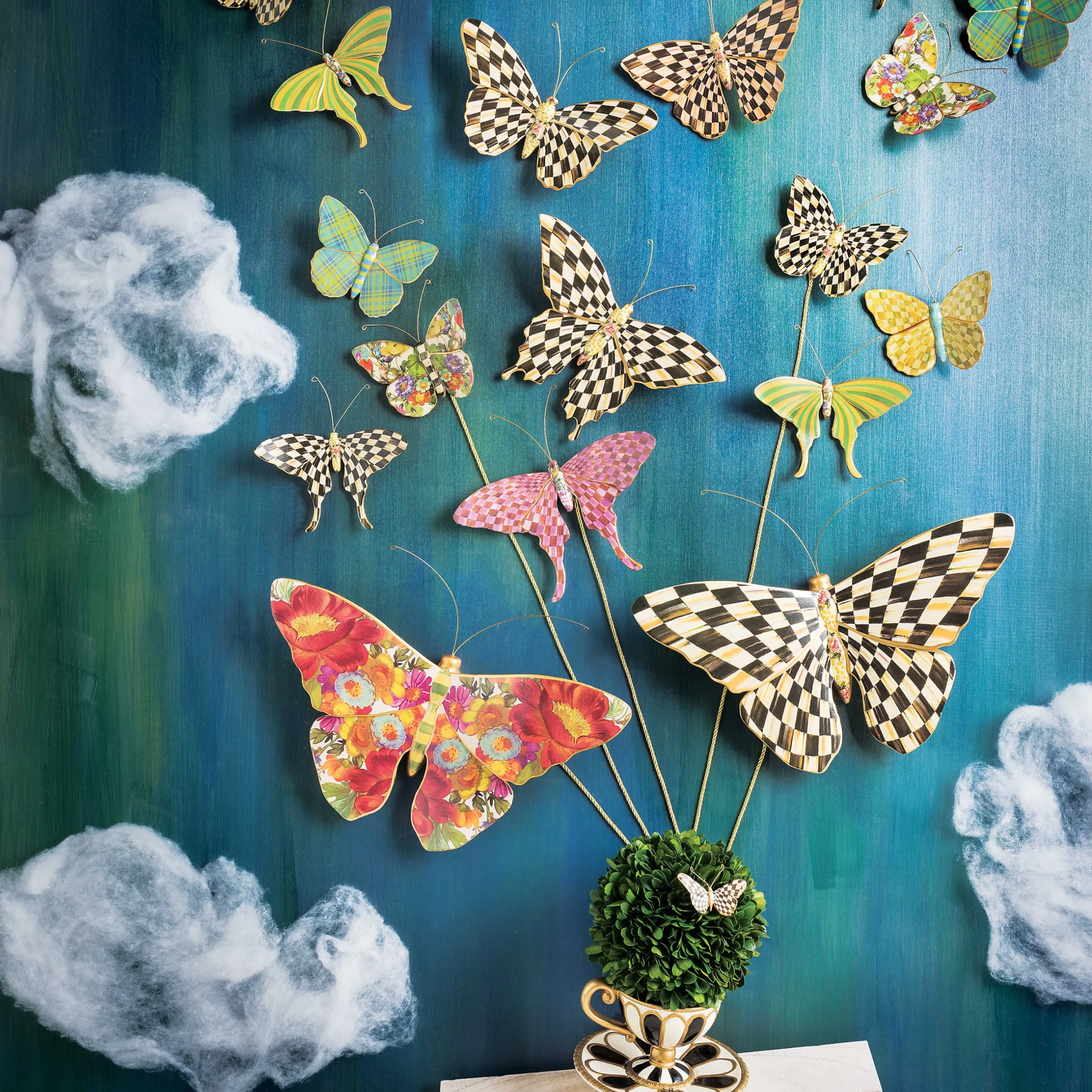 New MacKenzie-Childs Butterfly Trio Wall Decor - Pond