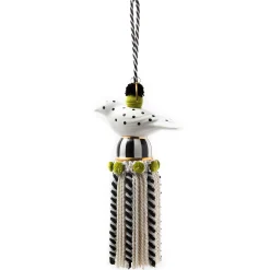 Best MacKenzie-Childs Ceramic Bird Tassel - Black & White