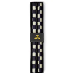Hot MacKenzie-Childs Check Dinner Candles - Navy - Set Of 2
