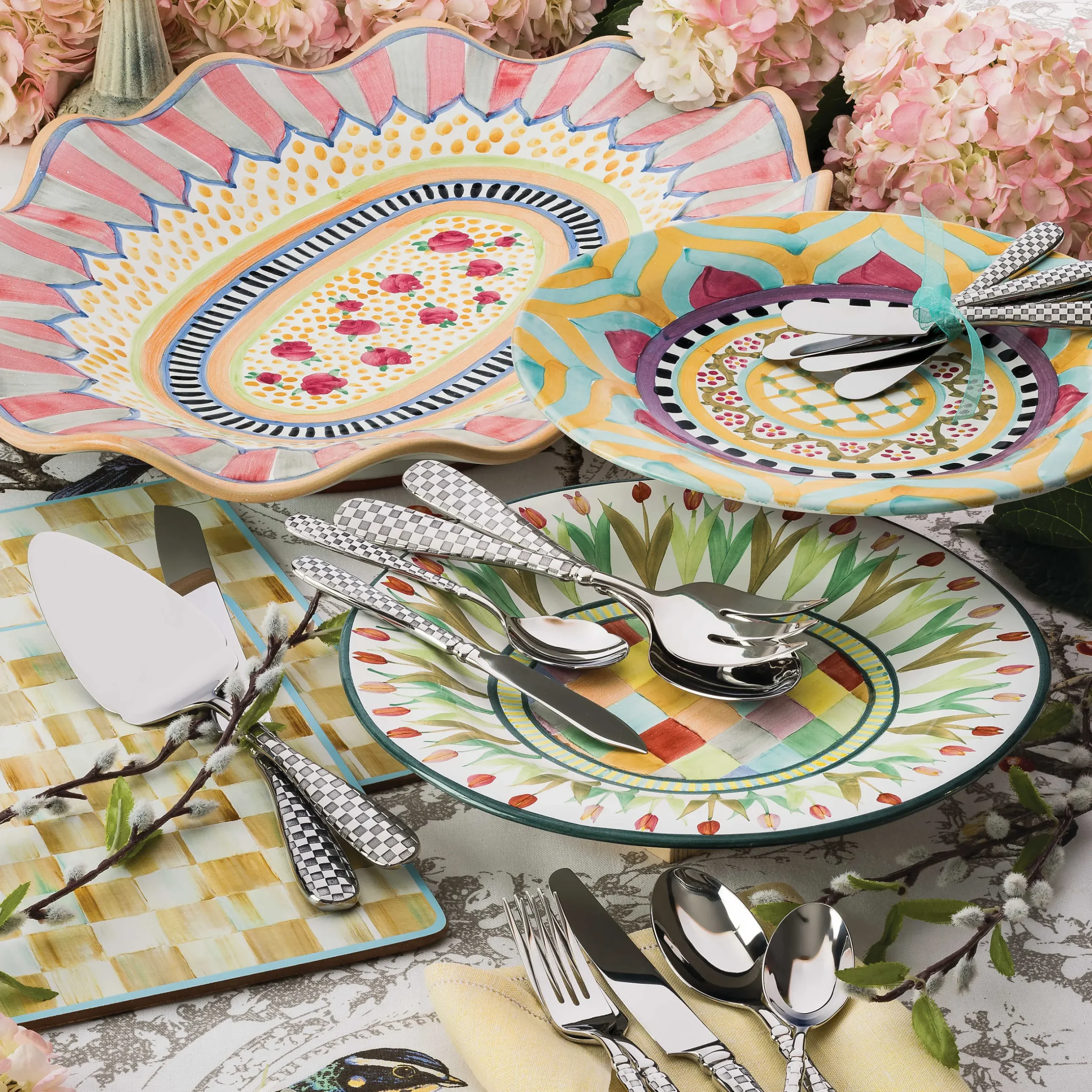 New MacKenzie-Childs Check Hostess Serving Set