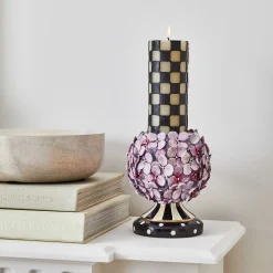 MacKenzie-Childs Check Pillar Candle - 6" - Black