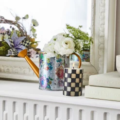 Clearance MacKenzie-Childs Check Pillar Candle - 4" - Black