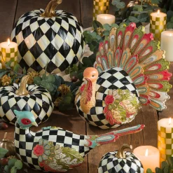 Online MacKenzie-Childs Check Pillar Candle - 6" - Gold & Ivory