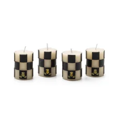 Discount MacKenzie-Childs Check Votives - Black & Ivory - Set Of 4