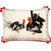 Clearance MacKenzie-Childs Chicken And Rooster Lumbar Pillow