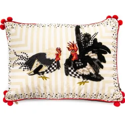 Clearance MacKenzie-Childs Chicken And Rooster Lumbar Pillow