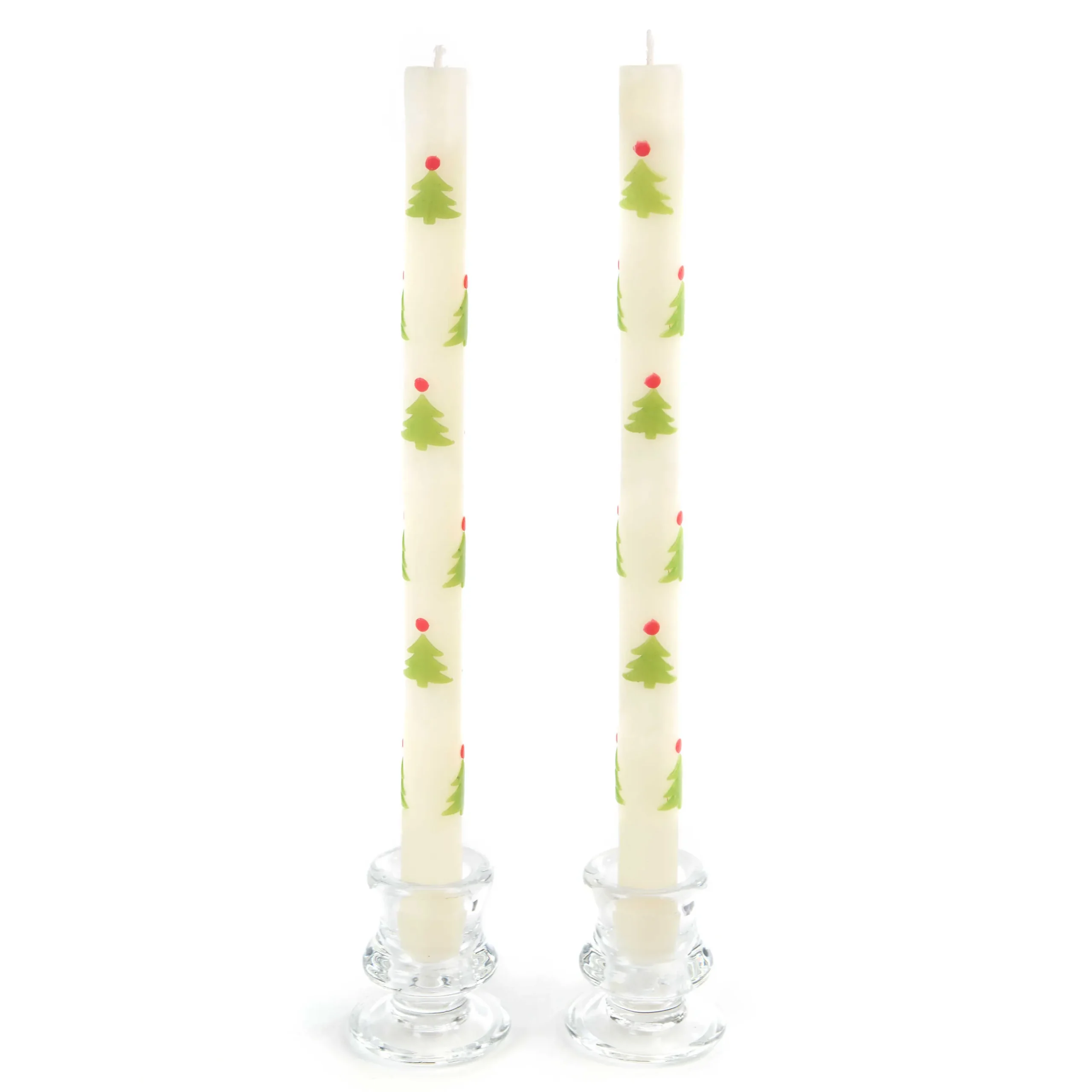 Online MacKenzie-Childs Christmas Tree Dinner Candles - Red & Green - Set Of 2