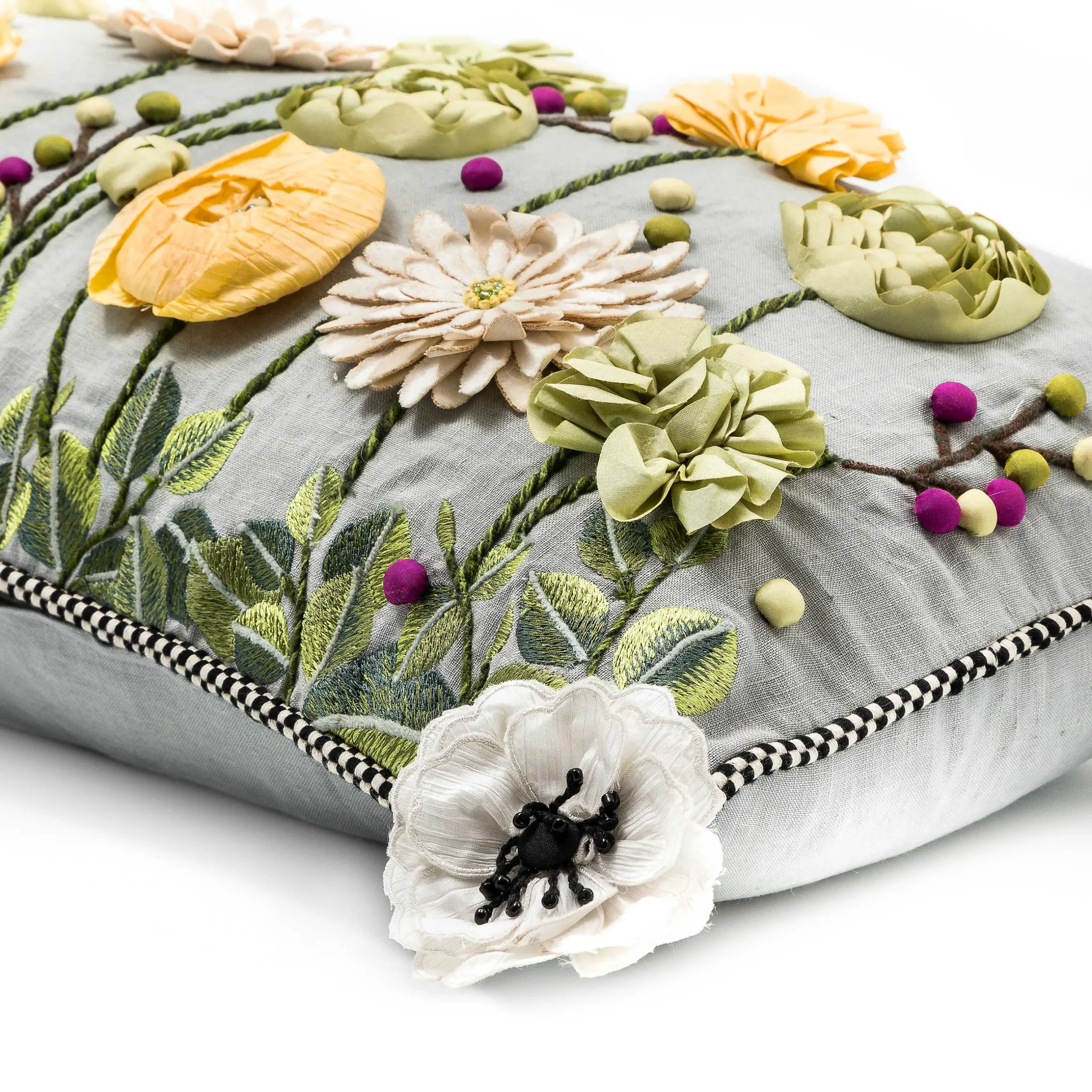 Best MacKenzie-Childs Coming Up Daisies Lumbar Pillow