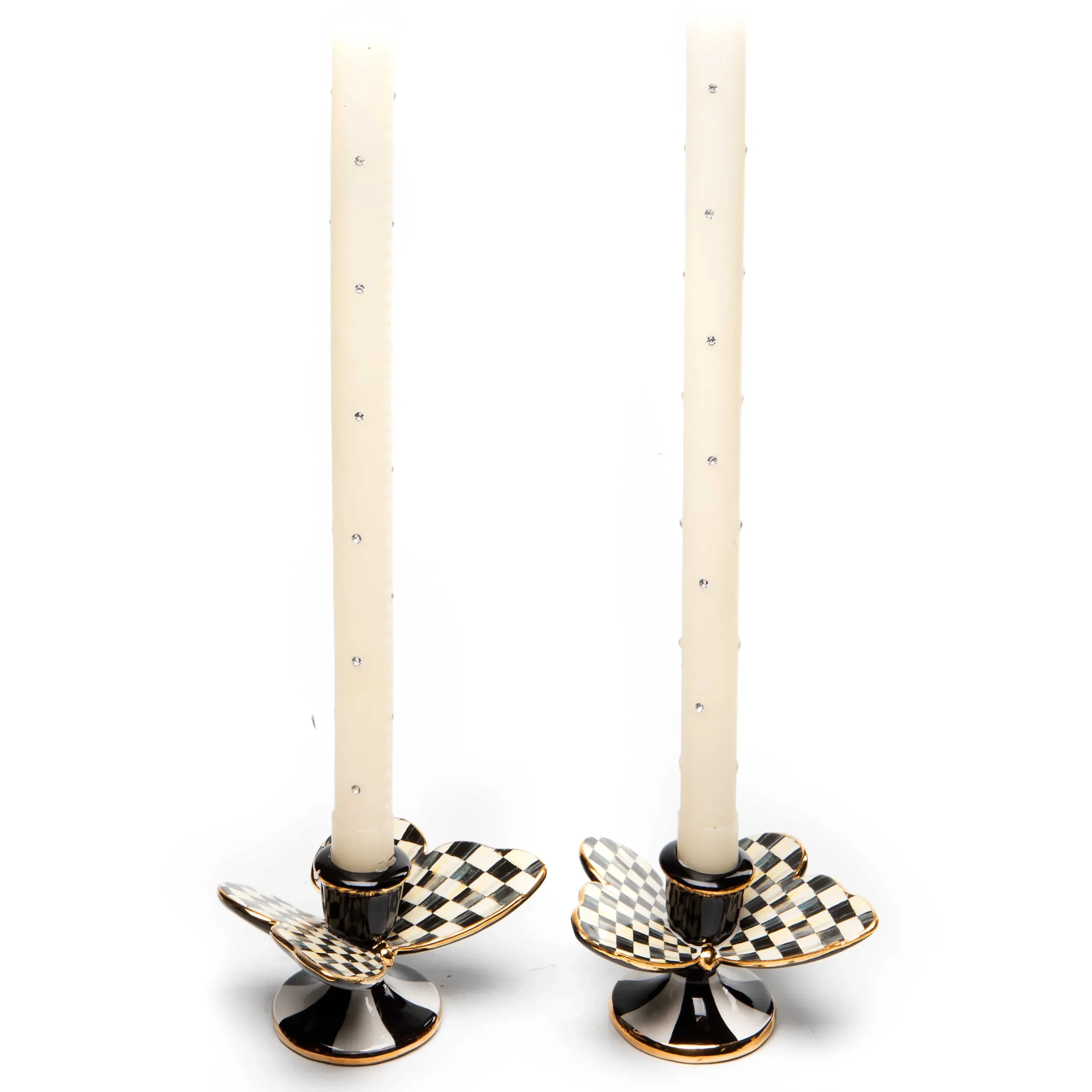 Outlet MacKenzie-Childs Courtly Check Butterfly Candle Holders - Set Of 2