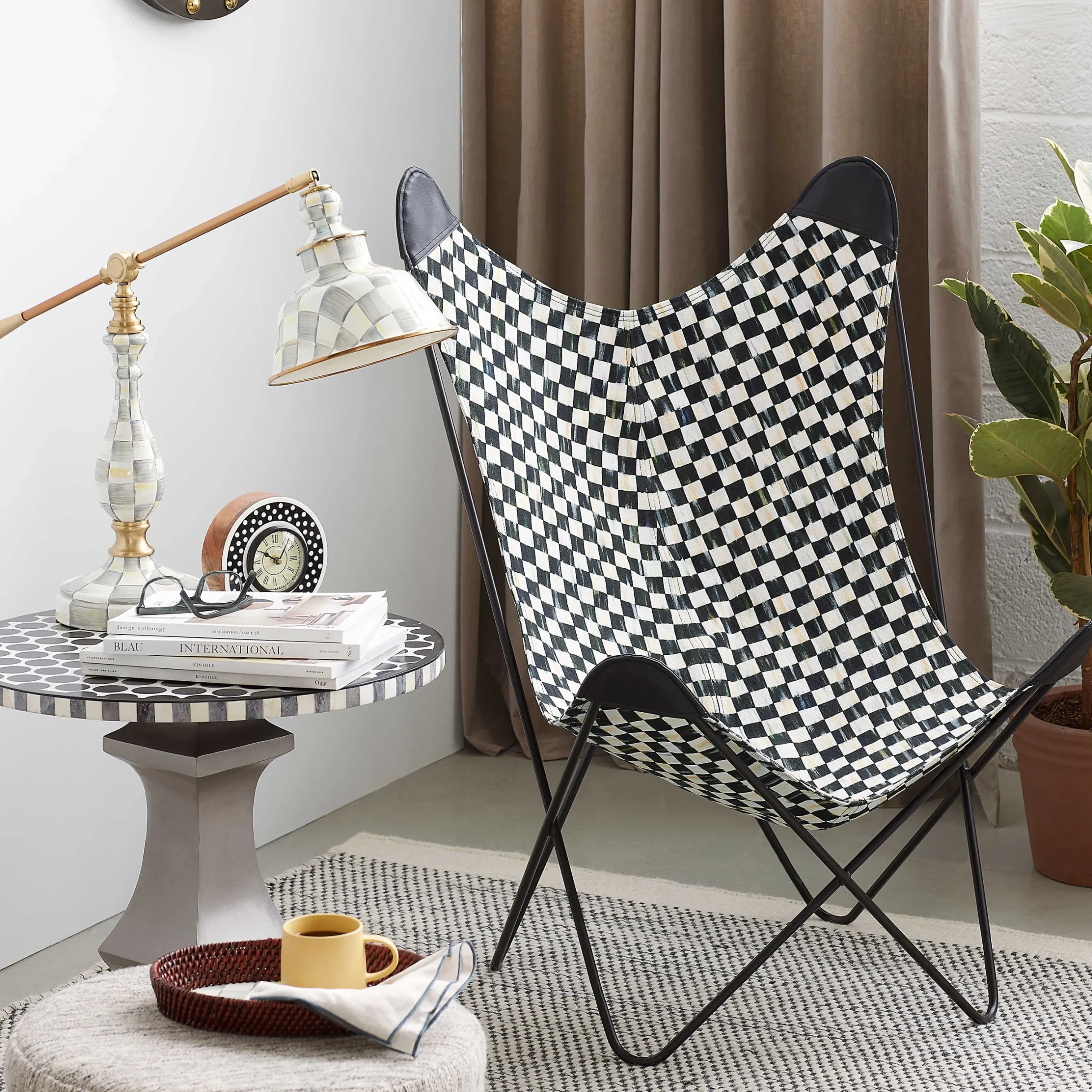 Hot MacKenzie-Childs Courtly Check Butterfly Chair