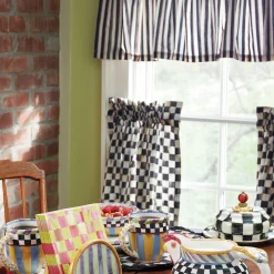 Discount MacKenzie-Childs Courtly Check Cafe Curtains - Set Of 2