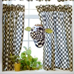Discount MacKenzie-Childs Courtly Check Cafe Curtains - Set Of 2