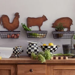 Best MacKenzie-Childs Courtly Check Chicken Wall Basket