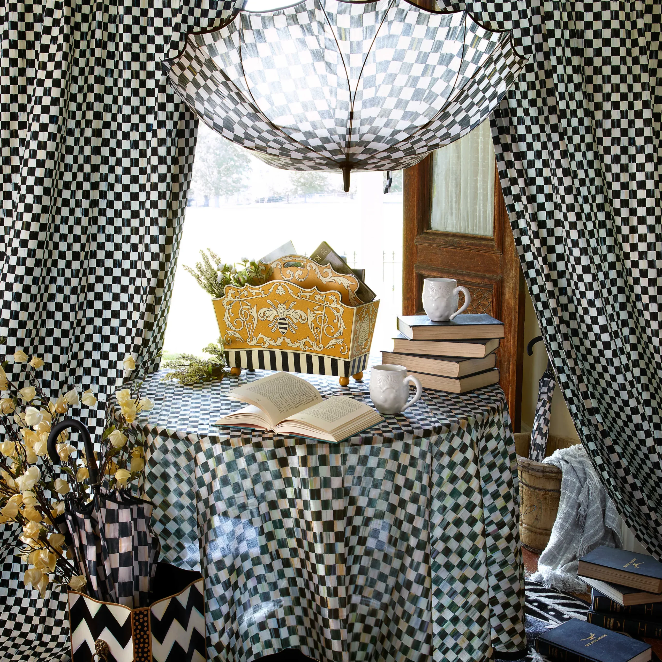 Hot MacKenzie-Childs Courtly Check Curtain Panel