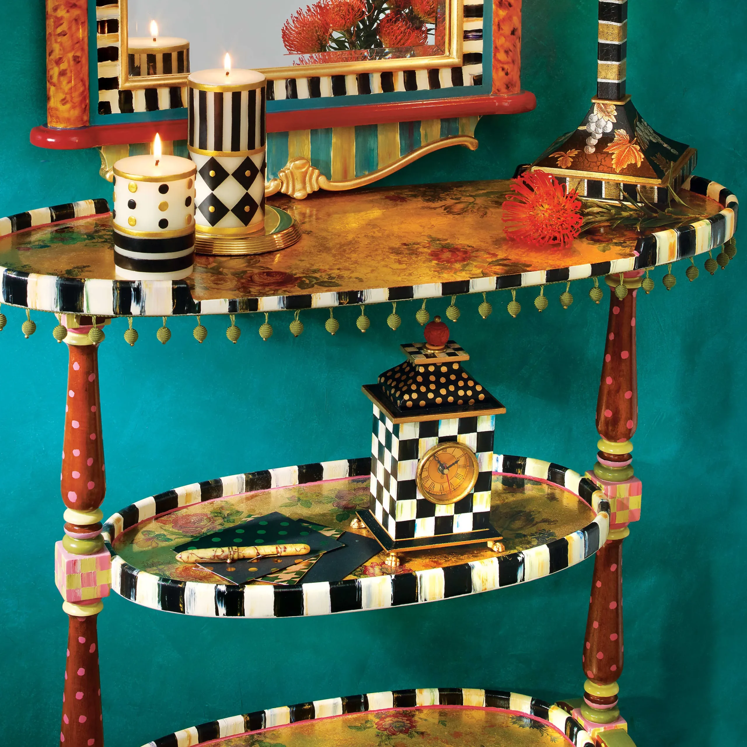 Outlet MacKenzie-Childs Courtly Check Desk Clock