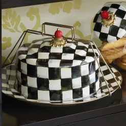 Hot MacKenzie-Childs Courtly Check Enamel Cake Carrier