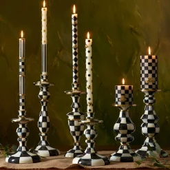 Best MacKenzie-Childs Courtly Check Enamel Candlestick - Medium