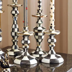 Hot MacKenzie-Childs Courtly Check Enamel Candlestick - Small