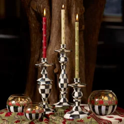 Hot MacKenzie-Childs Courtly Check Enamel Candlestick - Small