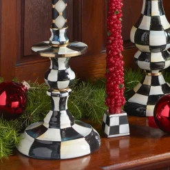 Hot MacKenzie-Childs Courtly Check Enamel Candlestick - Small
