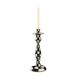 New MacKenzie-Childs Courtly Check Enamel Candlestick - Large