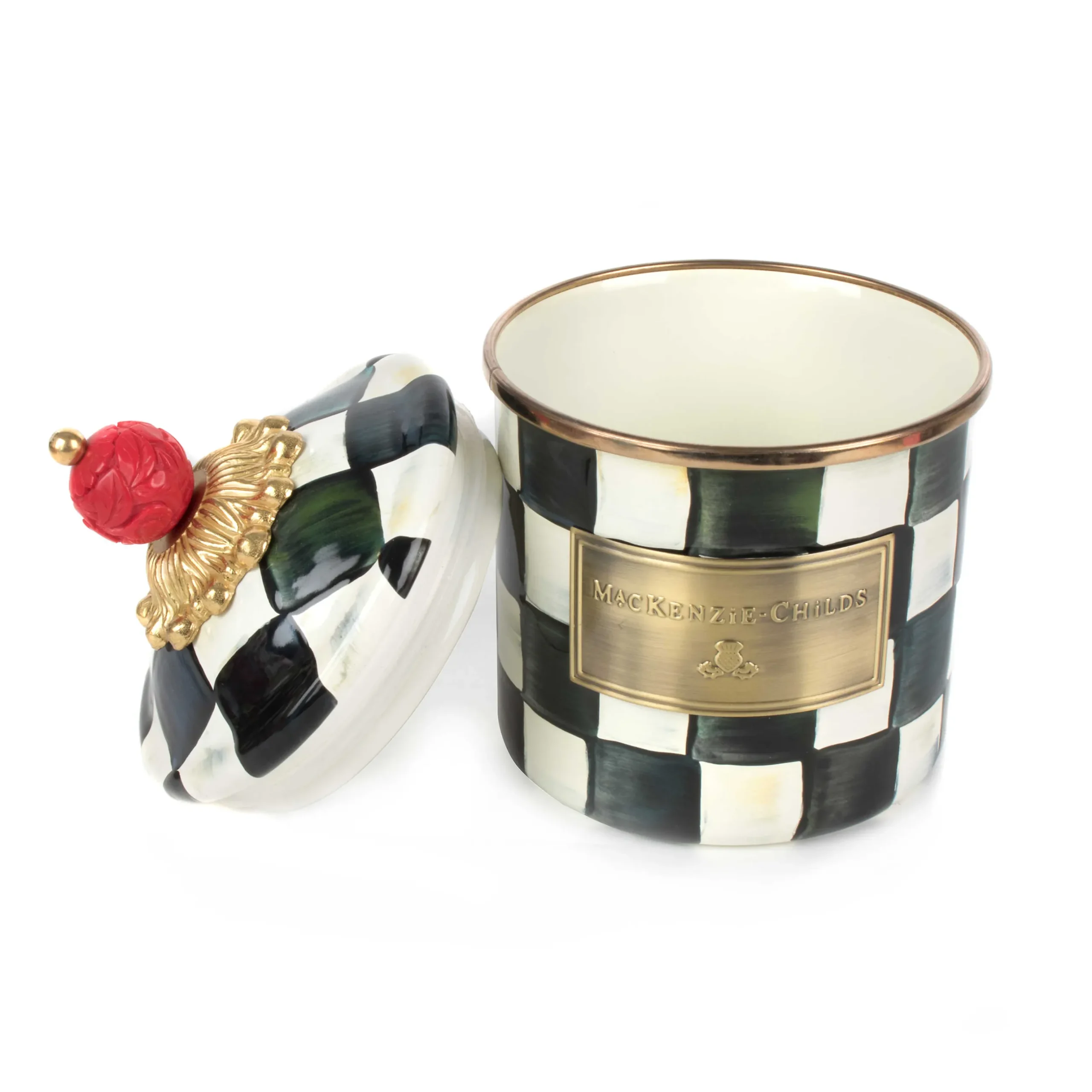 Sale MacKenzie-Childs Courtly Check Enamel Canister - Demi