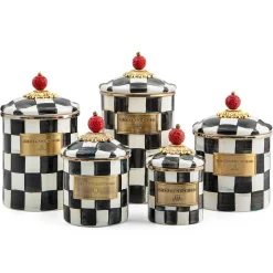 Sale MacKenzie-Childs Courtly Check Enamel Canister - Demi