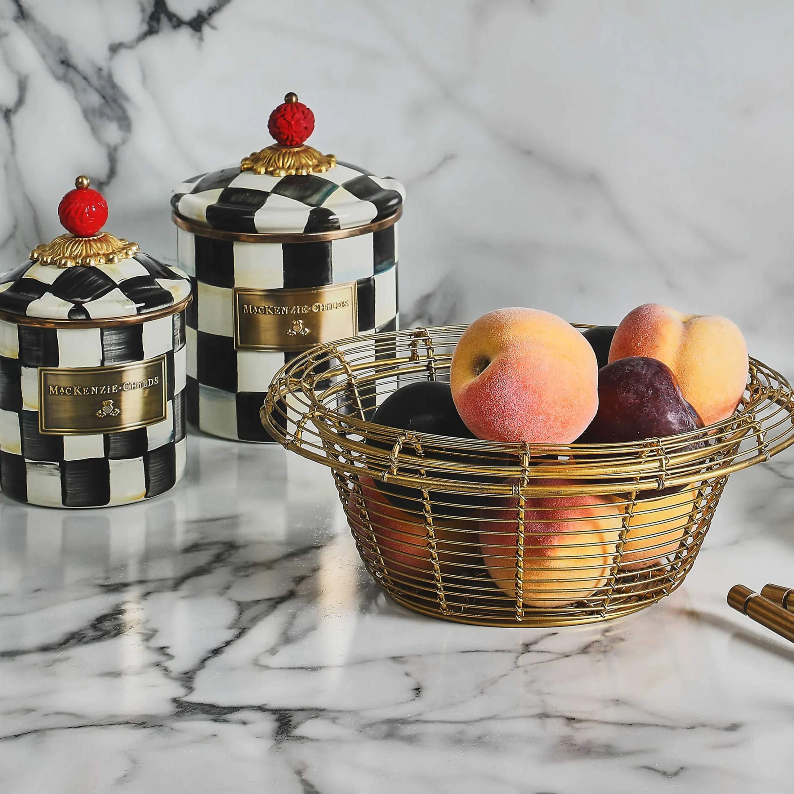 Sale MacKenzie-Childs Courtly Check Enamel Canister - Demi