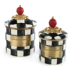 New MacKenzie-Childs Courtly Check Enamel Canister - Mini
