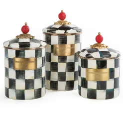 Online MacKenzie-Childs Courtly Check Enamel Canister - Small