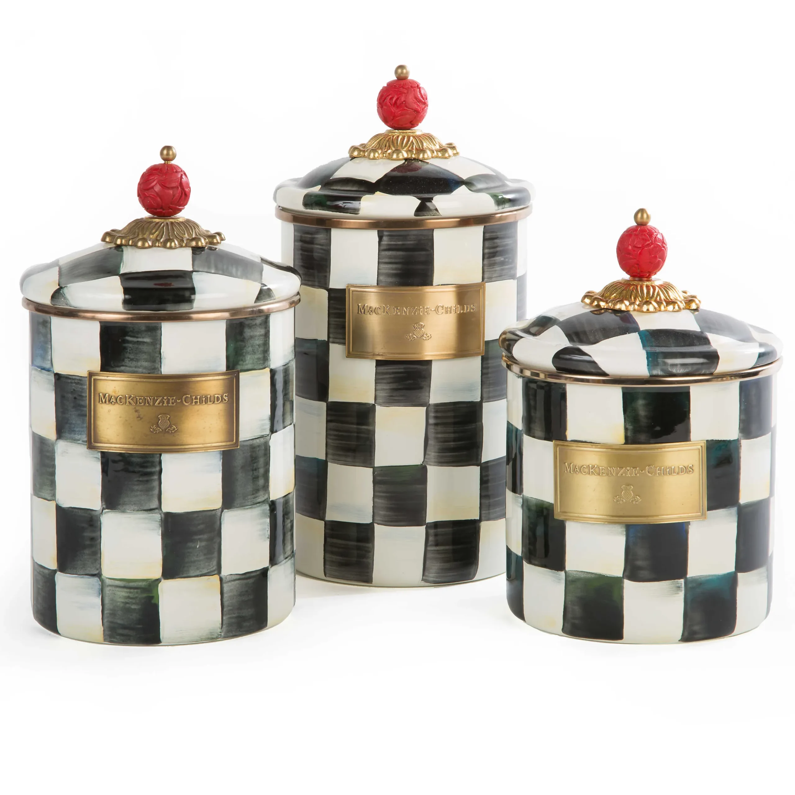 Online MacKenzie-Childs Courtly Check Enamel Canister - Small
