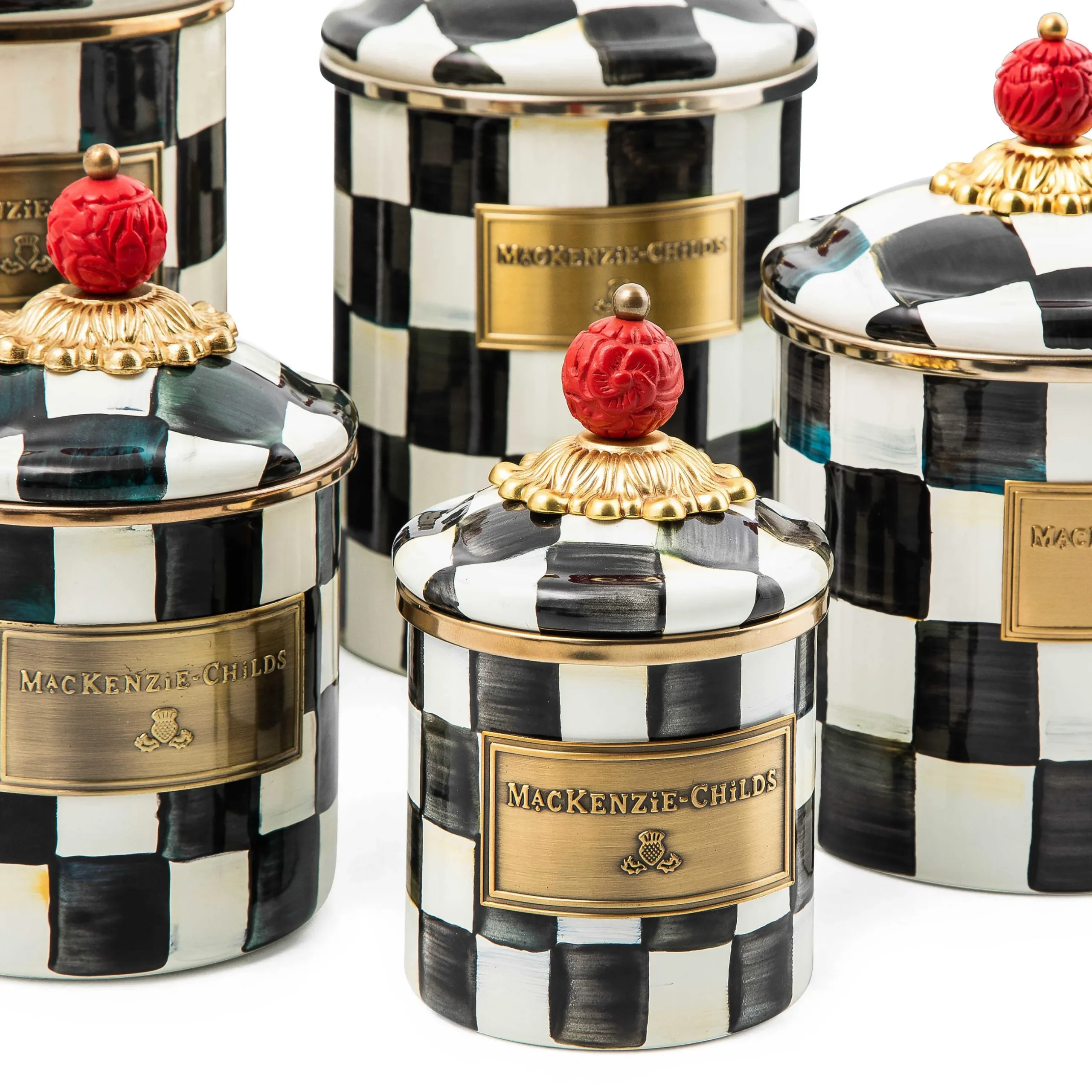 Online MacKenzie-Childs Courtly Check Enamel Canister - Small