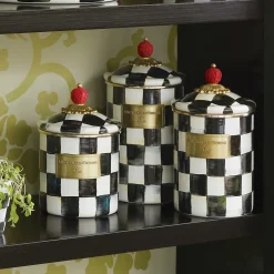 Sale MacKenzie-Childs Courtly Check Enamel Canister - Medium